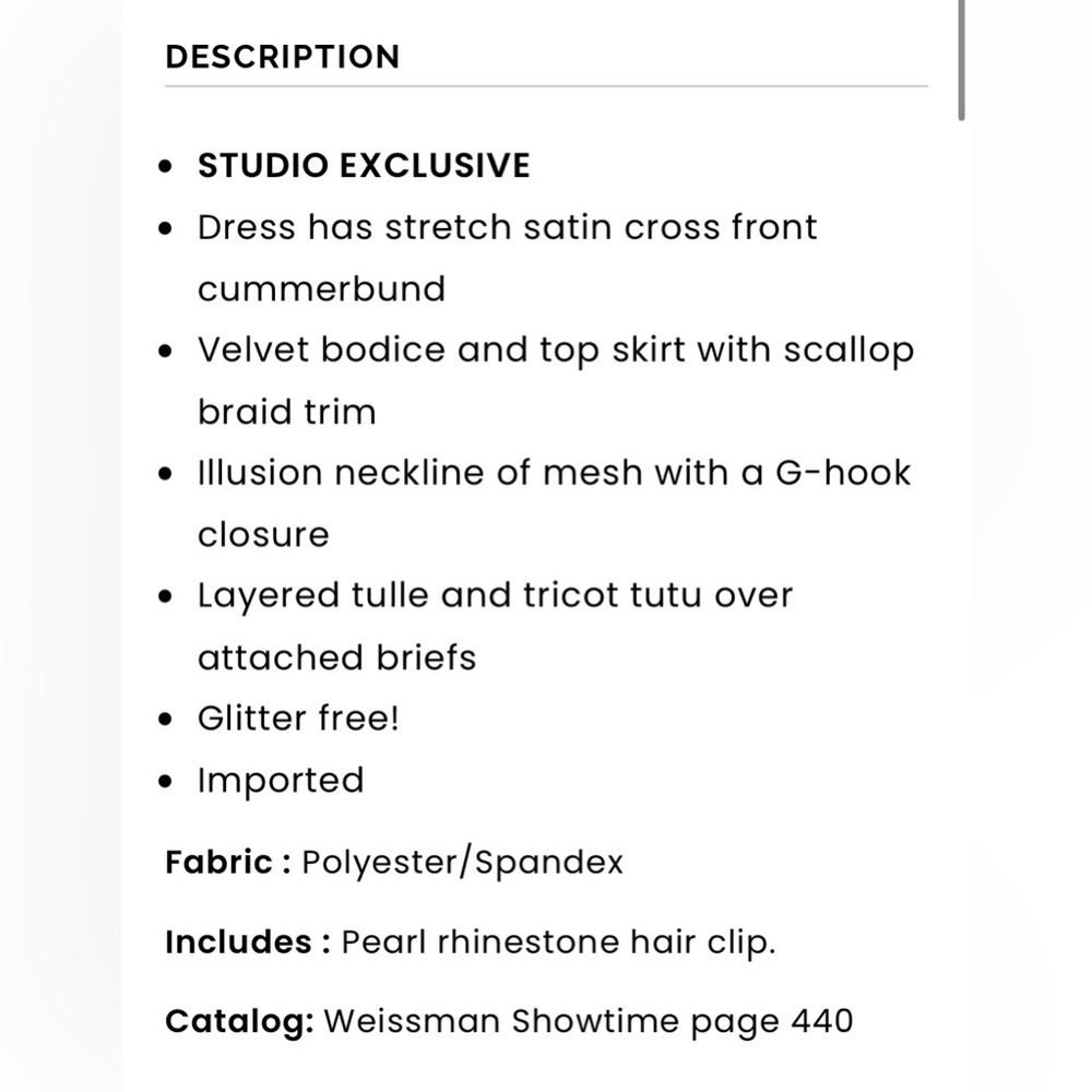 Weissman Dance Ballet Costume La Valse De L’Amour Blue Size IC - Picture 4 of 12